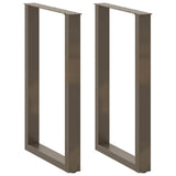 Bar Table Legs U-Shaped 2 pcs Natural Steel 60x cm Steel 4013227