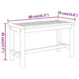 Garden Bench 80x35x45 cm Solid Wood Acacia 319418