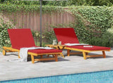 Sun Lounger 2 pcs Solid Acacia Wood Brown 3325198