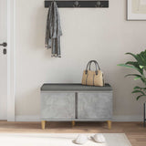 Hall Bench with Cushion with Door Concrete Grey 80 x 38 x 46 cm 891531