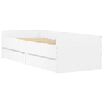 Bed Frame with Drawers without Mattress White 90x190 cm Single 3207350