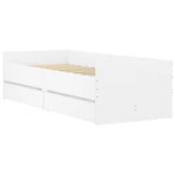 Bed Frame White Engineered wood, Plywood Single Bed Frame 3207350