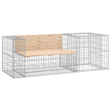 Garden Bench With Gabion Basket Natural Pine, Silver 3196242
