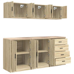 ZNTS Garage Cabinets 6 pcs Sonoma Oak Engineered Wood 3328343