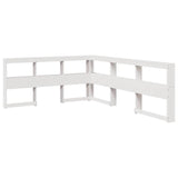 ZNTS Bookcase Bed without Mattress White 160x200cm Solid Wood Pine 3324494