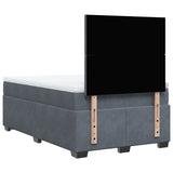 Box Spring Bed with Mattress Dark Grey 120x190 cm Small Double Velvet 3290853