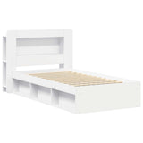 Bed Frame with Storage White 100 x 200 cm Engineered Wood 3433453