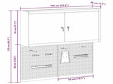 Tool Cabinet Set with Shelf 3 pcs Black Powder-Coated Steel 3321398