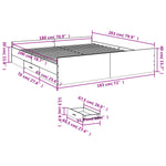 Bed Frame with Drawers without Mattress Sonoma Oak 180x200 cm Super King 3280274
