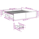 Bed Frame with Drawers without Mattress Sonoma Oak 180x200 cm Super King 3280274