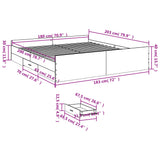 Bed Frame with Drawers without Mattress White 180x200 cm Super King 3280272