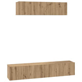 TV Cabinet Set Wall-mounted 4 pcs Artisan Oak Engineered Wood 3393362