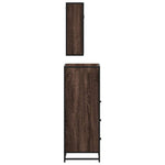 ZNTS 3 Piece Bathroom Furniture Set Brown Oak Engineered Wood 3301029