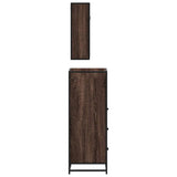 ZNTS 3 Piece Bathroom Furniture Set Brown Oak Engineered Wood 3301029