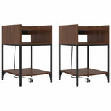 Bedside Cabinet 2 pcs Brown Oak 40 x 40 x 61 cm Engineered Wood 859479