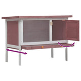 170829 Outdoor Rabbit Hutch 1 Layer Brown Wood