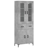 Highboard Concrete Grey 69.5x34x180 cm Engineered Wood 3198533