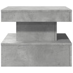 ZNTS Coffee Table with LED Lights Concrete Grey 50x50x40 cm 839843