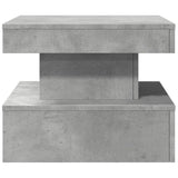 ZNTS Coffee Table with LED Lights Concrete Grey 50x50x40 cm 839843