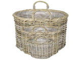 Planter Basket GENDT 3 pcs Natural Grey Kubu Rattan 42020955