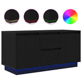 TV Cabinet with LED Lights Black Oak 100x41x50 cm 861410