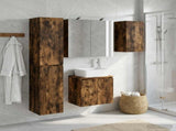 Bathroom Cabinet Set 5 pcs Smoked Oak Engineered Wood 3407315