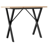 ZNTS Dining Table X-Frame 100x50x75.5 cm Solid Wood Pine and Steel 3282763