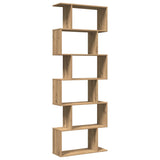 Room Divider Bookcase 6-Tier Artisan Oak 70x24x193 cm Engineered Wood 858092