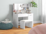Dressing Table and Stool Set, with Storage - White T3398P341397