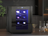 Mini Table Top Wine Fridge, 8 Bottle, 17L, 8-18&degC, 26.5cm Quiet Under Counter Wine Cooler Fridge T3398P343508