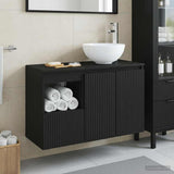 Bathroom Furniture Set 2 pcs Black Engineered Wood 3404025