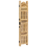 Hand carved 3-Panel Room Divider 120x165 cm Solid Mango Wood 285315