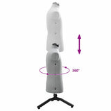 Adjustable Dress Form Male Manual Grey 37.5-45.5 inch Fabric 42018613