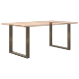Dining Table Legs U-Shaped 2 pcs Natural Steel 80x cm Steel 4013191