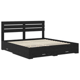 Bed Frame with Drawer with Headboard Manual Engineered Wood 3411615