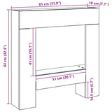 Fireplace Surround Artisan Oak 81x18x82 cm Engineered Wood 854606