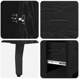 Highboard with Drawer 2 pcs Black oak Engineered Wood and Glass 3416222