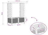 Raised Bed with Trellis and Roof Brown 124.5 x 40 x 138 cm PP 42032518