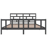 3101370 Bed Frame without Mattress Grey Solid Wood 200x200 cm