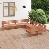 8 Piece Garden Lounge Set Solid Wood Pine Honey Brown 3083247