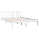 810078 Bed Frame without Mattress White Solid Wood 120x200 cm