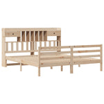 ZNTS Bookcase Bed without Mattress 200x200 cm Solid Wood Pine 3321946