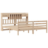 ZNTS Bookcase Bed without Mattress 200x200 cm Solid Wood Pine 3321946