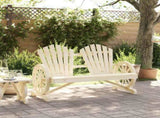 Garden Adirondack Chair Natural Wood Solid Fir Wood 2-Seater 365095
