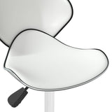 Bar Stool White Faux Leather 335109