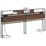 Storage Headboard with Shelf Brown oak 200 cm Engineered wood 859664