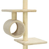 Cat Tree with Sisal Scratching Posts 260 cm Beige 170534