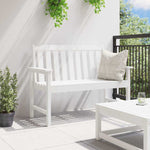 Garden Bench with Cushion White 120 x 59 x 88cm HDPE 42006601
