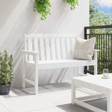 Garden Bench with Cushion White 120 x 59 x 88cm HDPE 42006601