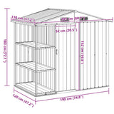 Garden Shed with Rack Brown 205x130x183 cm Iron 47105